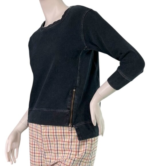 Revolve DWP Design with Purpose Pixie Navy Blue Sweatshirt Side Zips Size XS - Picture 1 of 12